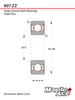 607-ZZ Ball Bearing 7x19x6mm 607 ZZ Metal Shielded