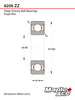 6206-ZZ Ball Bearing 30x62x16mm 6206 ZZ Metal Shielded