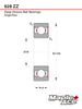 628-ZZ Ball Bearing 8x24x8mm 628 ZZ Metal Shielded