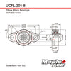 UCFL201-8 Flange Bearing 1/2in Bore, Oval 2-Bolt Self-Aligning, Solid Base