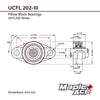 UCFL202-10 Flange Bearing 5/8in Bore, Oval 2-Bolt Self-Aligning, Solid Base, 3 Lips Seal