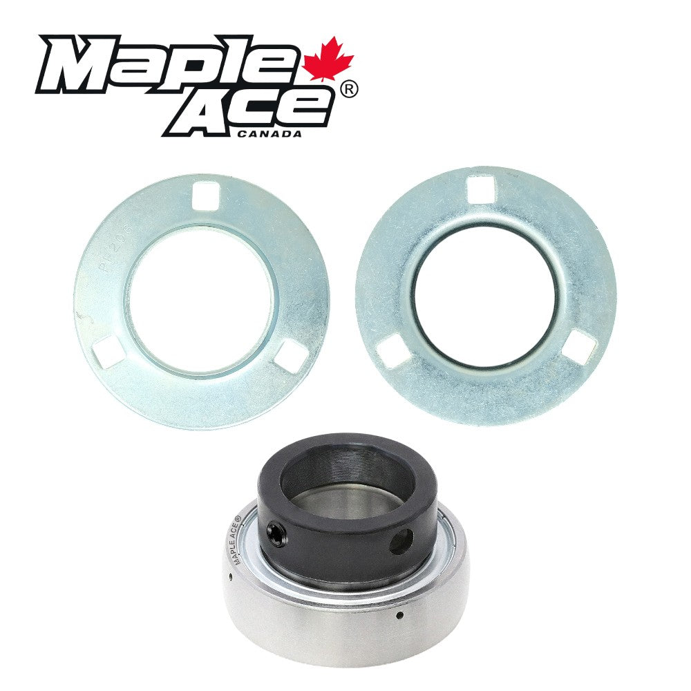 SAPF205-14 Pressed Steel Housing Round Flanged 3-Bolt with Insert Bearing 7/8in