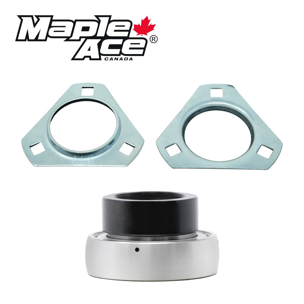SAPFT204-12 Pressed Steel Housing Triangle Flanged 3-Bolt w/ Insert Bearing 3/4in