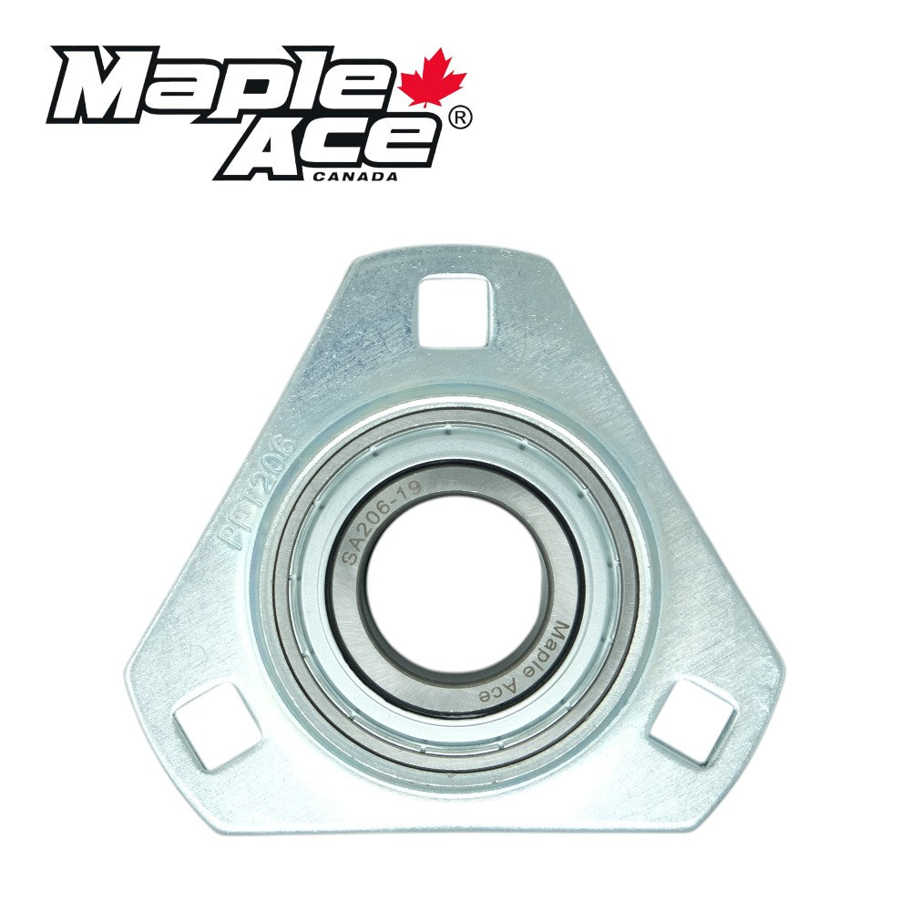 SAPFT207 Pressed Steel Housing Triangle Flanged 3-Bolt with Insert Bearing 35mm