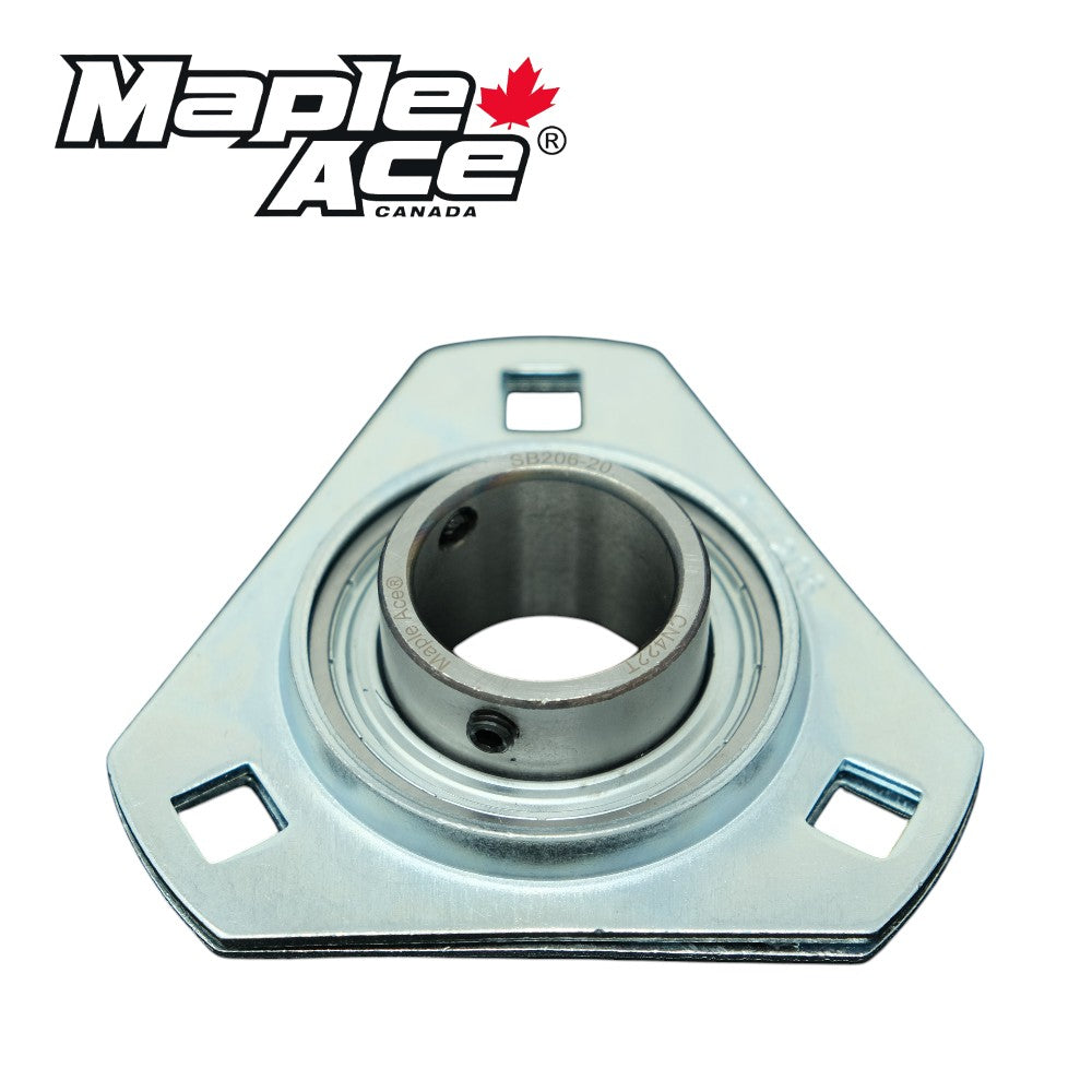 SBPFT206-20 Pressed Steel Housing Triangle Flanged with Insert Bearing 1-1/4in