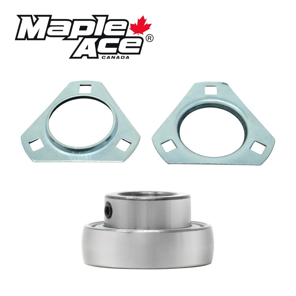 SBPFT201-8 Pressed Steel Housing Triangle Flanged 3-Bolt w/ Insert Bearing 1/2in