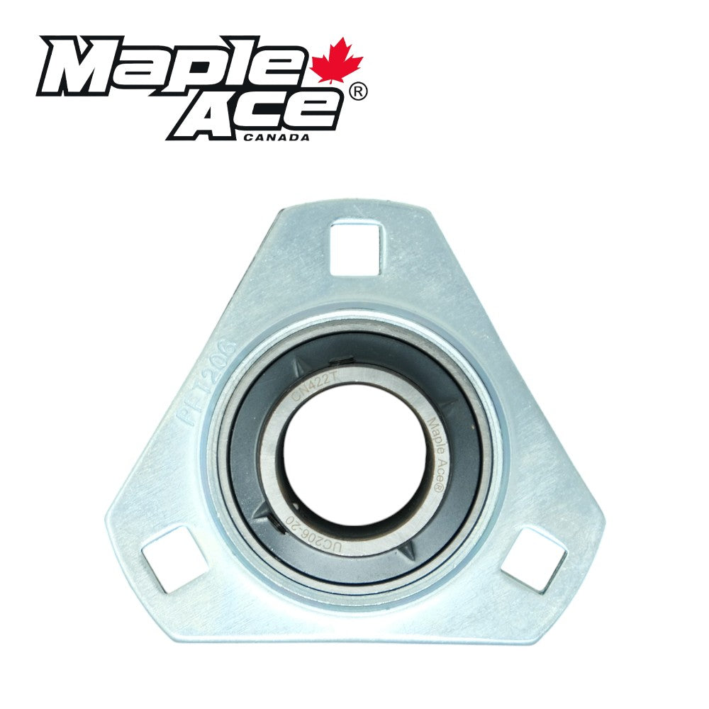 UCPFT205-16 Pressed Steel Housing Triangle Flanged 3-Bolt with Insert Bearing 1in
